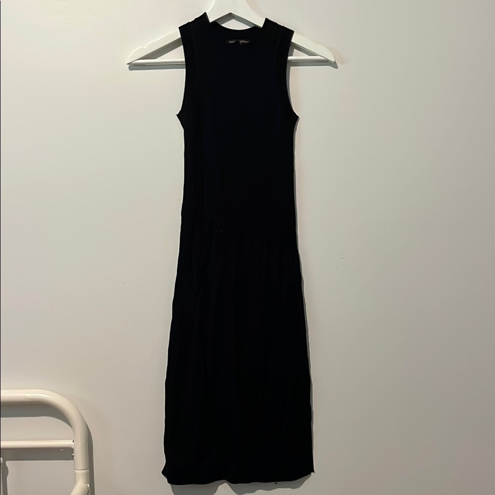 Banana Republic Black Sheath Midi Dress Mock Neck
